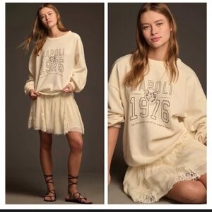 Anthropologie Sweatshirt Twofer Mini Dress featuring a Napoli 1976 graphic 2X